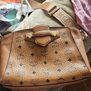 MCM Cognac Visetos Crossbody Bag